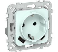Розетка 1-местная с заземлением с защитными шторками IEK FLITE 16А с USB A+C 20Вт РСЮшс11-0-ФлХЛ холодный лед FI-R14-16-U22-020-K94