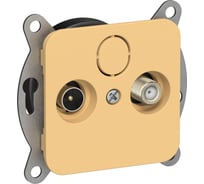 Розетка 2-местная TV+SAT экранированная оконечная IEK FLITE РТВс-2-1-1-ФлЗ золотарник FI-AF23-O-K90