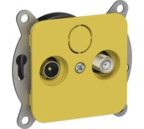 Розетка 2-местная TV+SAT экранированная оконечная IEK FLITE РТВс-2-1-1-ФлЖК желтый карри FI-AF23-O-K44
