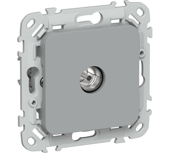 Розетка TV экранированная проходная IEK FLITE тип M РТВм-1-1-2-ФлС серый FI-A13-P-K03