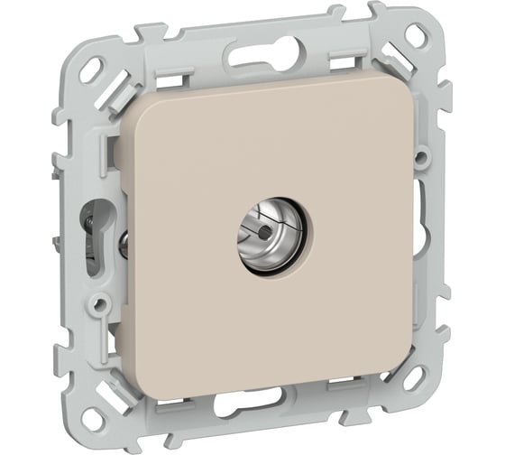 Розетка TV экранированная проходная IEK FLITE тип M РТВм-1-1-2-ФлЛ льняной FI-A13-P-K88
