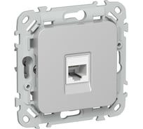 Розетка телефонная IEK FLITE RJ11 категория 3 РТ3-1-ФлА алюминий FI-T10-K47