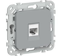 Розетка телефонная IEK FLITE RJ11 категория 3 РТ3-1-ФлС серый FI-T10-K03