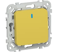 Выключатель 1-клавишный проходной с индикацией IEK FLITE 10А ВС61-1-1-ФлЖК желтый карри FI-V12-1-10-1-K44