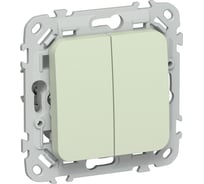 Выключатель 2-клавишный кнопочный проходной IEK FLITE 10А ВС62-2-0-ФлП панг FI-V28-0-10-1-K92