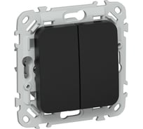 Выключатель 2-клавишный кнопочный проходной IEK FLITE 10А ВС62-2-0-ФлЧ черный FI-V28-0-10-1-K02