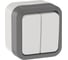 Выключатель двухклавишный проходной IEK TORS 10А IP55 TS225 сер-бел TS-V22-0-10-55-K41 1