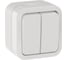 Выключатель двухклавишный проходной IEK TORS 10А IP55 TS325 белый TS-V22-0-10-55-K01 1