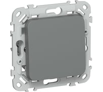 Выключатель 1-клавишный кнопочный проходной IEK FLITE 10А ВС61-2-0-ФлМА мокрый асфальт FI-V18-0-10-1-K80