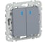 Выключатель 2-клавишный проходной с индикацией IEK FLITE 10А ВС62-1-1-ФлМ маренго FI-V22-1-10-1-K35 1