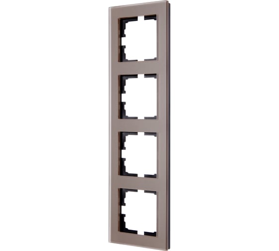 Рамка Lezard VESNA акриловая 4-ая вертикальная без вставки кофейная матовая 742-M6780-154