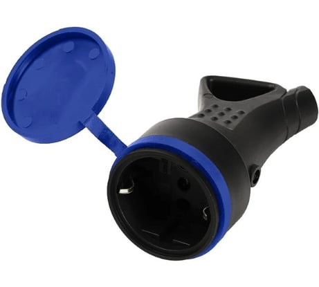 Розетка Filum FL-CS-P-EU-IP44-BL Push-pull 2P+PE 16A 250В IP44 переносная, с защитной крышкой синего цвета, 00-01186589