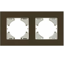 2-ая рамка GUSI Electric стекло, цвет коричневый С1120-033