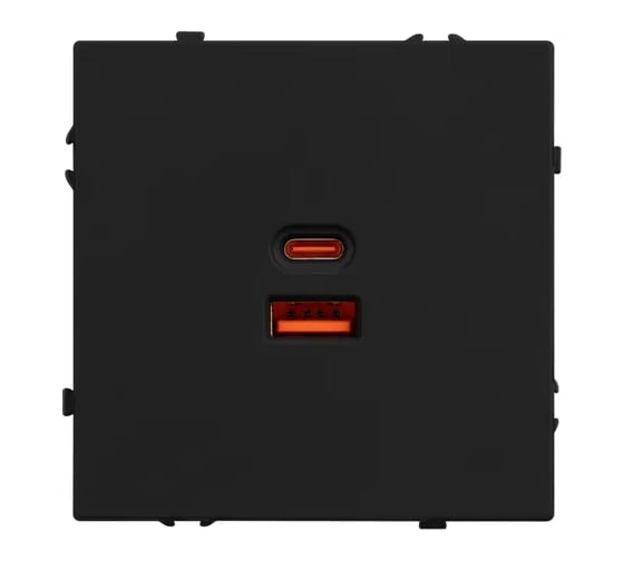 Розетка USB Arlight ARL NOBE тип A+C софт-тач черный оникс SCT-MUAC-SFPL-FC-BK 1шт 054317(1)