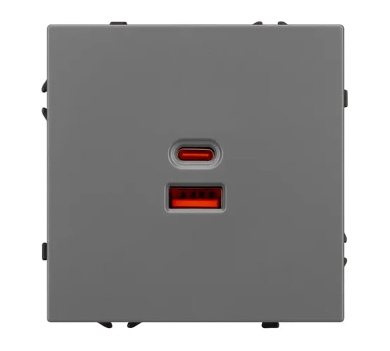 Розетка USB Arlight ARL NOBE тип A+C софт-тач серый базальт SCT-MUAC-SFPL-FC-GR 1шт 054319(1)