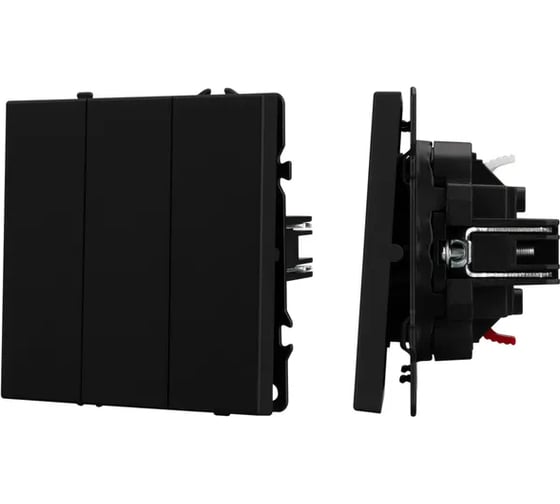 Выключатель 3 клавишный Arlight ARL NOBE софт-тач черный оникс SWT-MK03-SFPL-BK 1шт 061796(1)