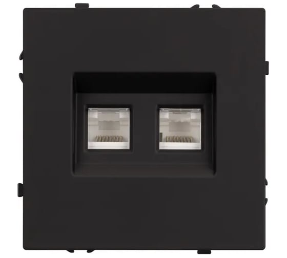 Розетка компьютерная Arlight ARL NOBE двойная софт-тач черный оникс SCT-MPC2-SFPL-BK  Arli 1шт 054313(1)
