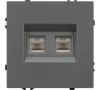 Розетка компьютерная Arlight ARL NOBE двойная софт-тач серый базальт SCT-MPC2-SFPL-GR Arl 1шт 054315(1)