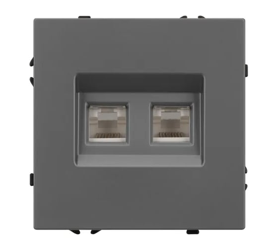 Розетка компьютерная Arlight ARL NOBE двойная софт-тач серый базальт SCT-MPC2-SFPL-GR  Arl 1шт 054315(1)