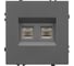 Розетка компьютерная Arlight ARL NOBE двойная софт-тач серый базальт SCT-MPC2-SFPL-GR Arl 1шт 054315(1) 1