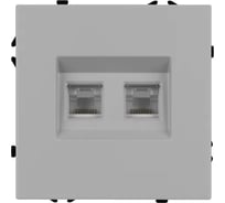 Розетка компьютерная Arlight ARL NOBE двойная софт-тач никель SCT-MPC2-SFPL-IS 1шт 059451(1)
