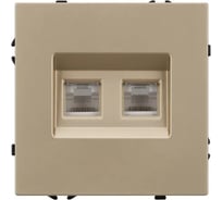 Розетка компьютерная Arlight ARL NOBE двойная софт-тач золотой песок SCT-MPC2-SFPL-GD Arl 1шт 054314(1)