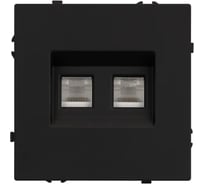 Розетка телефонная Arlight ARL NOBE двойная софт-тач черный оникс SCT-MTL2-SFPL-BK , - 1шт 054309(1)