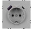 Розетка Arlight ARL NOBE заземляющий контакт, со шторками с USB тип А+С софт-тач никель SCT-MUAC-SFPL-IS , 1шт 059445(1) 1