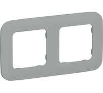 Рамка IEK FLITE 2-местная РУ-2-А-ФлС серый FI-M22-31-20-K03