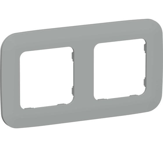Рамка IEK FLITE 2-местная РУ-2-А-ФлС серый FI-M22-31-20-K03