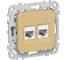 Розетка IEK FLITE 2-местная RJ45/RJ11 категория 5Е/3 UTP РКТ5е/3-2-0-ФлШм шамуа FI-KT22-1-K89 1