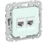 Розетка IEK FLITE 2-местная RJ45/RJ11 категория 5Е/3 UTP РКТ5е/3-2-0-ФлХЛ холодный лед FI-KT22-1-K94 1