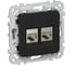 Розетка IEK FLITE 2-местная RJ45/RJ11 категория 5Е/3 STP РКТ5е/3-2-1-ФлЧ черный FI-KT21-1-K02 1