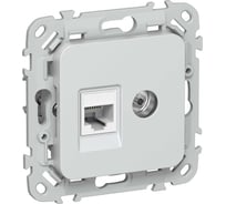 Розетка IEK FLITE 2-местная RJ45/TV категория 5Е UTP РКТВ5е-2-0-ФлЖ жемчуг FI-AK22-1-K36