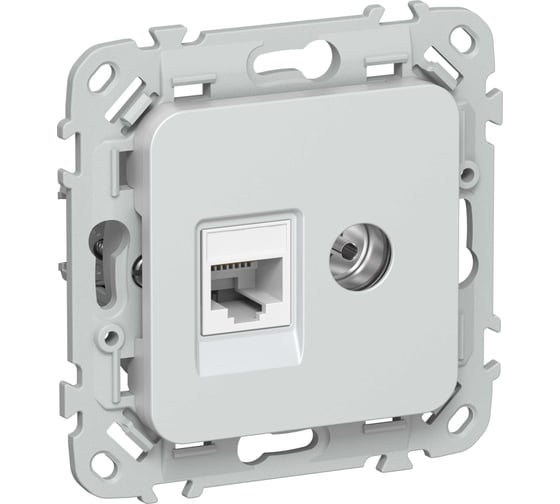 Розетка IEK FLITE 2-местная RJ45/TV категория 5Е UTP РКТВ5е-2-0-ФлЖ жемчуг FI-AK22-1-K36