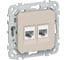 Розетка IEK FLITE 2-местная RJ45/RJ11 категория 5Е/3 UTP РКТ5е/3-2-0-ФлЛ льняной FI-KT22-1-K88 1