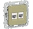 Розетка IEK FLITE 2-местная RJ45/RJ11 категория 5Е/3 UTP РКТ5е/3-2-0-ФлО оливковый FI-KT22-1-K26 1