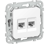 Розетка IEK FLITE 2-местная RJ45/RJ11 категория 6/3 UTP РКТ6/3-2-0-ФлБ белый FI-KT22-2-K01