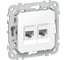 Розетка IEK FLITE 2-местная RJ45/RJ11 категория 6/3 UTP РКТ6/3-2-0-ФлБ белый FI-KT22-2-K01 1