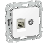 Розетка IEK FLITE 2-местная RJ45/TV категория 5Е STP РКТВ5е-2-1-ФлБ белый FI-AK21-1-K01