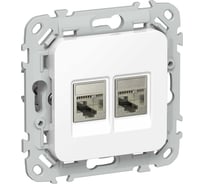 Розетка IEK FLITE 2-местная RJ45/RJ11 категория 6/3 STP РКТ6/3-2-1-ФлБ белый FI-KT21-2-K01