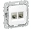 Розетка IEK FLITE 2-местная RJ45/RJ11 категория 6/3 STP РКТ6/3-2-1-ФлБ белый FI-KT21-2-K01 1