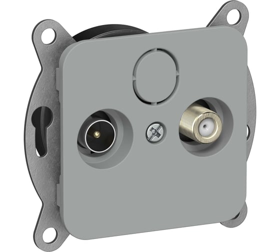 Розетка IEK FLITE 2-местная TV+SAT экранированная оконечная РТВс-2-1-1-ФлС серый FI-AF23-O-K03