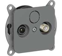 Розетка IEK FLITE 2-местная TV+SAT экранированная проходная РТВс-2-1-2-ФлМА мокрый асфальт FI-AF23-P-K80