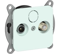 Розетка IEK FLITE 2-местная TV+SAT экранированная проходная РТВс-2-1-2-ФлХЛ холодный лед FI-AF23-P-K94