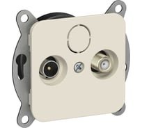 Розетка IEK FLITE 2-местная TV+SAT экранированная проходная РТВс-2-1-2-ФлСл сливочный FI-AF23-P-K86