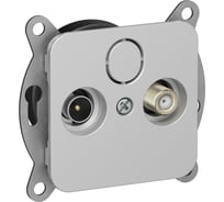 Розетка IEK FLITE 2-местная TV+SAT экранированная проходная РТВс-2-1-2-ФлА алюминий FI-AF23-P-K47