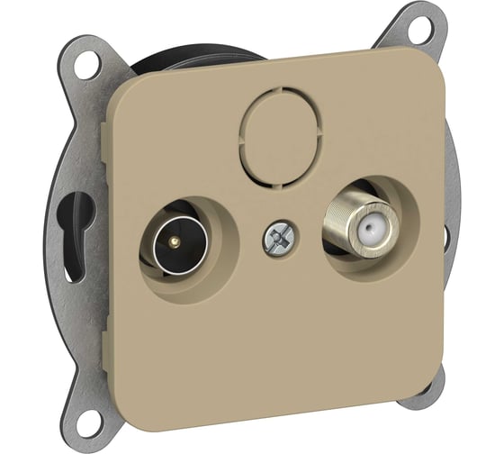 Розетка IEK FLITE 2-местная TV+SAT экранированная оконечная РТВс-2-1-1-ФлХ хаки FI-AF23-O-K59