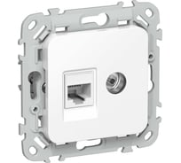 Розетка IEK FLITE 2-местная RJ45/TV категория 6 UTP РКТВ6-2-0-ФлБ белый FI-AK22-2-K01