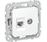 Розетка IEK FLITE 2-местная RJ45/TV категория 6 UTP РКТВ6-2-0-ФлБ белый FI-AK22-2-K01 2